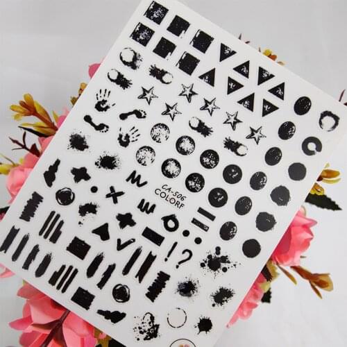Black White Geometry Stickers for nails Design Triangle Self adhesive Nail Art Decoraciones Sliders Foil Manicure Accessories