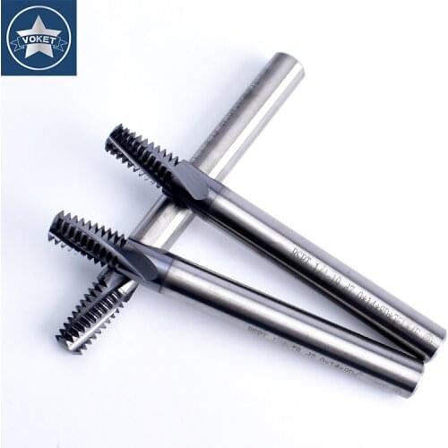 CNC 55Degree Tungsten Steel All Thread BSPT (RC) Inch Taper Sealing Pipe Thread Milling Cutter 1/16 1/8 1/4 3/8 1/2 mill cutters