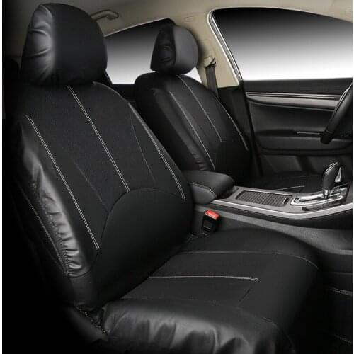 PU Classic Car Seats Covers 5 Seats Covers Whole Auto Seats Cushion Universal All Sedans Black 2 Front Seats Covers Sponge soft