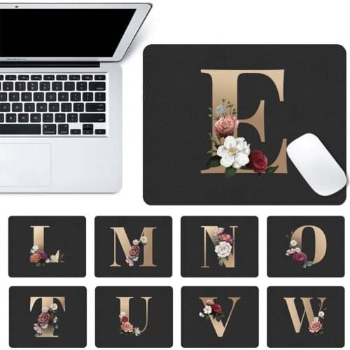 Golden Letter Pattern Mouse Pad Student Computer Mouse Leather Waterproof Notebook Pad Office Keyboard Protection Pad Tablet Mat