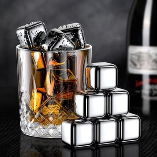 Stainless Steel Ice Cubes, Reusable Chilling Stones for Whiskey Wine, Keep Your Drink Cold Longer, SGS Test Pass