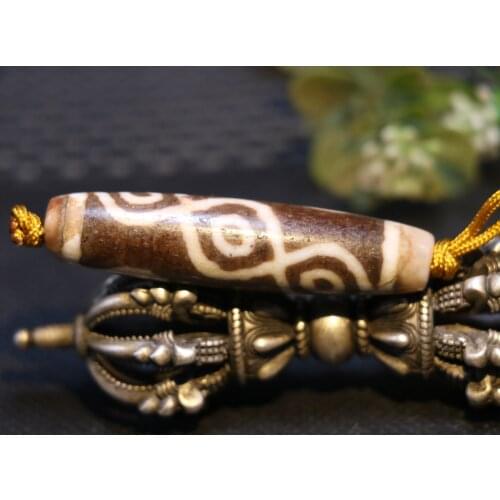 Magic Power Tibetan Old Agate 6 eye phoenix eye dZi Bead Amulet Timestown