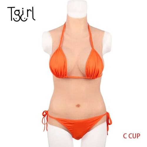 Small Type Female C Cup Fullbody Suit Breast Forms One-Piece Tight Insertable For Crossdresser Transgender Dragqueen
