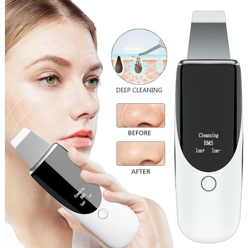 Ultrasonic Facial Skin Scrubber Cleaner Anti Wrinkle Blackhead Remover Neck Beauty Device Facial Massager Skin Care Tools