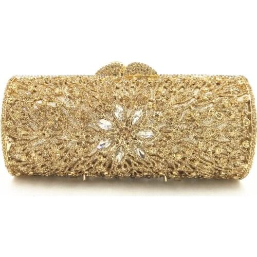 Multi colour gold/yellow/blue/green Stone wallet Women Metal Evening Party Minaudiere Bags Hollow Wedding Purse Bridal Handbag