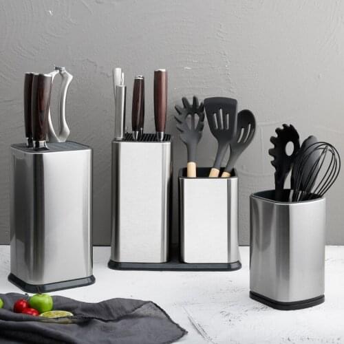 Knife Block Holder for Kitchen Knife Stainless Steel Cooking Knife Holder Stand