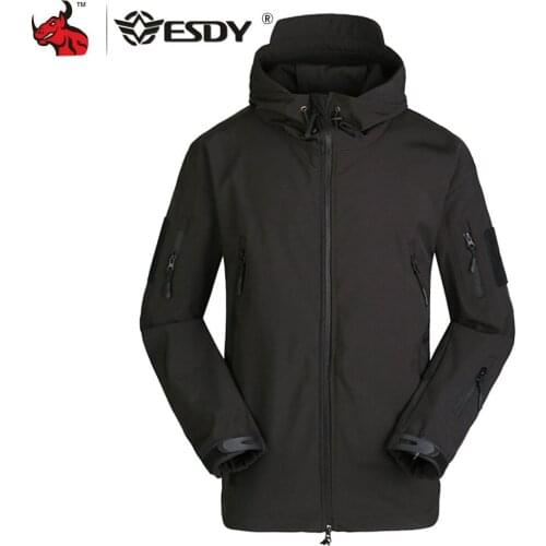 ESDY Motorcycle Jacket Men Camouflage Hunting Clothing Shark Skin Soft Shell Thermal Jacket Outdoor Tactical Military Jacket