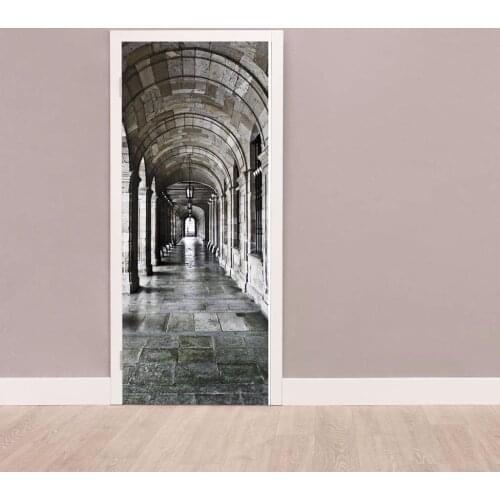 3D Old Hall Door Mural Wall Art Wallpaper mural Wall Print Decal Wall Deco Wall Mural Photo self adhesive door wrap