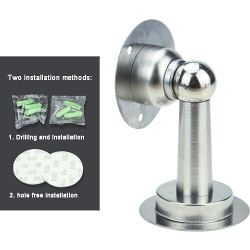 Stainless Steel Magnetic Doorstop Non-Punch / Punch Wind-Proof Door Stopper Wall Mounted Floor Mounted Door Holder Door Hardware