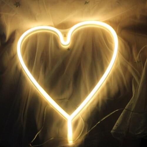 Heart Neon Signs Special LED Night Light Wall Decor Battery or USB Powered for Home Bedroom Bar UD88