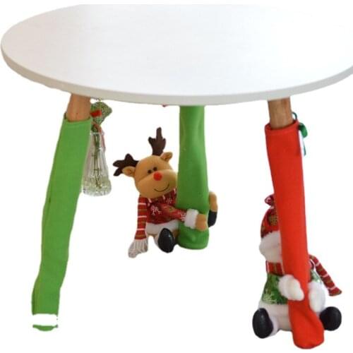 2021 New Santa Claus Pattern Christmas Decoration Table and Chair Foot Cover Mall Hotel Creative Christmas Supplies