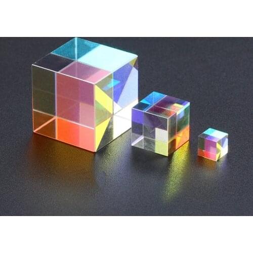 Optical Glass Cube Defective Cross Dichroic Prism Mirror Combiner Splitter Decor 10x10mm 18x18mm 5x5mm Transparent Module Toy