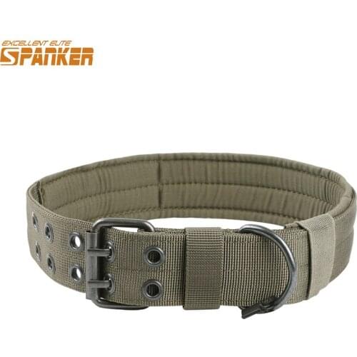 EXCELLENT ELITE SPANKER Outdoor Dog Collars 1.5" Width Tactical Dog Necklace D-Ring Working Dog Collar for Medium Large Dogs