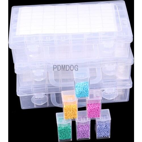 32 Grids Plastic Storage Box Diamond Painting Embroidery Accessories Label Stickers Glue Pen Clay Tray Sets Tools Case Organizer