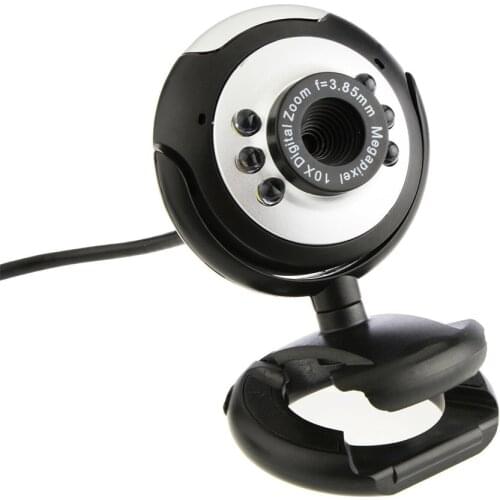 Portable 6 Led USB 2.0 Digital Zoom Webcam Camera with Mic for XP, Vista, Windows 7