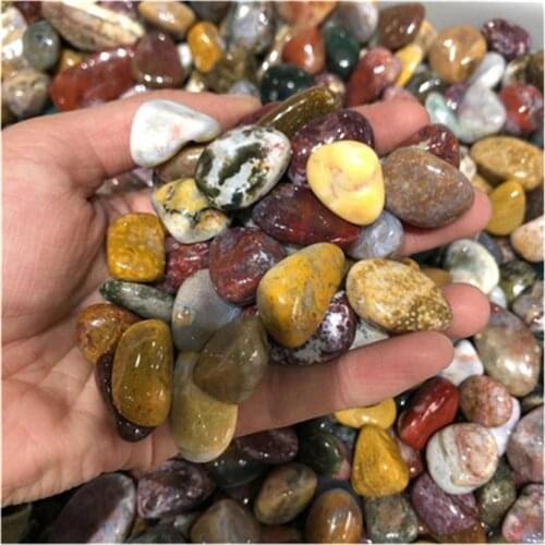 Natural colorful quartz ocean Jasper tumbled crystals healing stones for home decoration