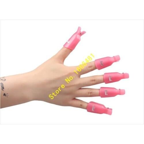 10 Pcs/Lot Durable Reusable Plastic Nail Polish Remover Lacquer Tool Soak Off Wrap Nail Cleaner Nail Clip Cap