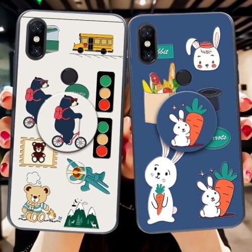 Cute Bear Silicone Case For Xiaomi Mi Mix 2S / MI MIX 2 Mix2 Luxury Airbag Back Cover For Xiaomi Mi Mix 3 Mix3