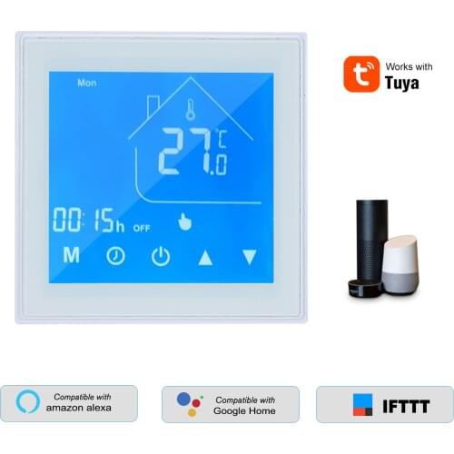 WiFi Smart Thermostat Temperature Controller LCD Week Programmable for Underfloor Heating Tuya APP Voice Control For Home