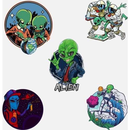 Alien Heat Vinyl Transfer For Clothing Iron On Punk Thermal Stickers Transfer For Clothes Appliques Printed For Diy Baby T-shirt