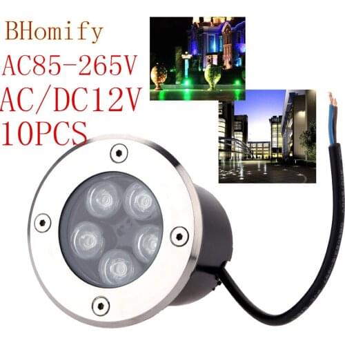 10X Waterproof 1W 3W 5W LED Underground light Ground Garden Path Floor Lamp Outdoor Underground Buried Yard Lamp Landscape Light