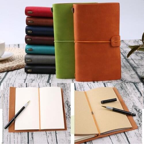 Leather Travel Notebook Vintage Handcrafted Diary Business Planner Message Handwriting Pocketbook Office Writing Stationery