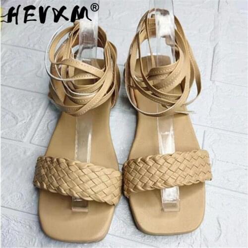 2021 Summer Flat Sandals Solid Color Straps Open Toe Casual Womens Shoes Outdoor Fashion Plus Size 43