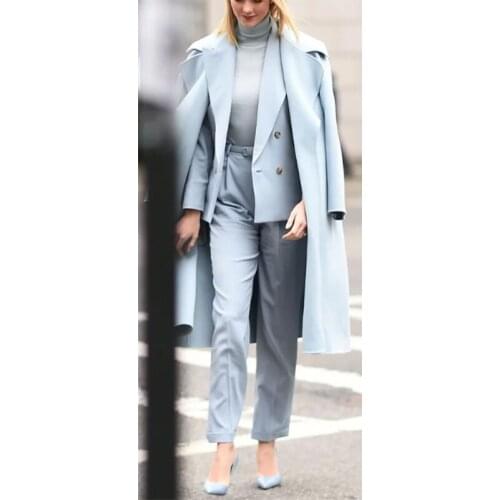 Ladies Suit Blazer Spring Summer Women Suits Office Wear Female Work Wear Office Suit 4 Pieces Suit(Long Coat+Jacket+Vest+Pants)