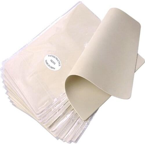 10pcs Tattoo Practice Skin Fake for Tattoo Beginner Blank Double Side Usage Sheet Silicone Permanent Makeup Skin Needle Machine