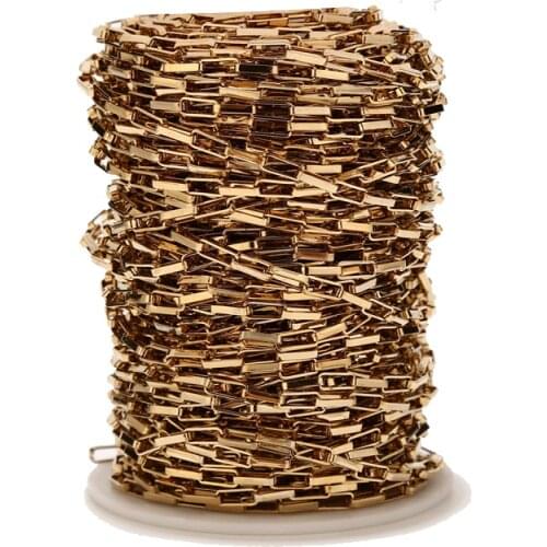 3.2MM Width Gold Tone Satinless Steel Open Hollow Venetian Box Chains for DIY jewelry Making Necklace Link Chain Top Quality