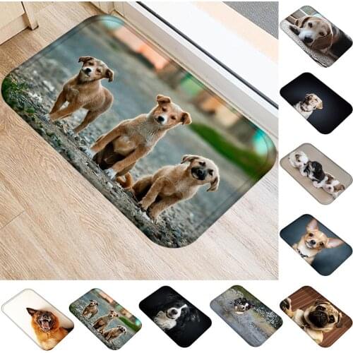 3D Cute Dog Rugs Anti-slip Doormat Living Room Bathroom Kitchen Floor Mat Home Decor Washable
