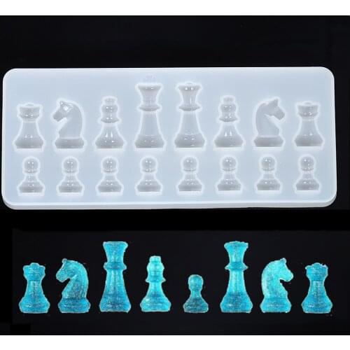 Silicone Mould International Chess Shape 3D UV Epoxy Resin Mold For DIY Jewelry Making Tools Handmade Chess Mould Findings