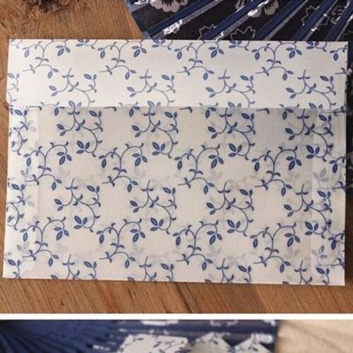5Pcs/pack 17.5cm*12.5cm Fresh Blue Withe Clear Paper Envelope For Shcool Office Stationery Postcard And Letters
