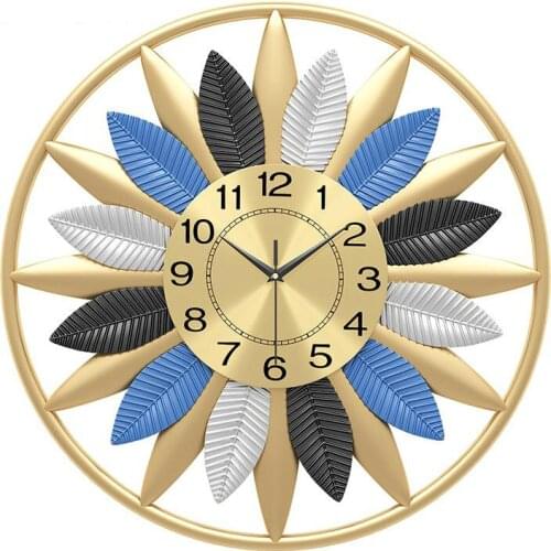 50cm Vintage Large Metal Wall Clock Modern Iron Frame Watch for Living Room Decoration Luxurious Home Clocks Relogio De Parede