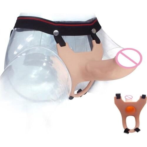6.7 Inch Hollow Strap-On Penis Extender with Harness Silicone Strapon Dildo for Men Penis Extend Strap on Dildo or Man Women Gay