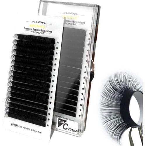 Abonnie Korean Pbt Eyelash Extensions Individual Lasheswholesale Vendor Handmade Cashmere Mink Matte Black Eyelash Extension