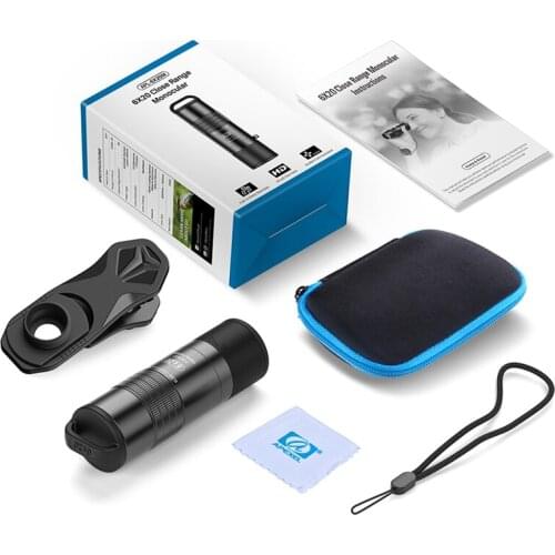 APEXEL 6X 0. Closest Focus Telescope Optics Lens Monocular HD BAK4 Prism Telephoto for All Smartphones Hunting Camping Travel