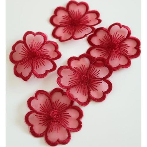 5pc embroidery flower patches for clothing DIY flower embroidered parches appliques for wedding dresses decoration parch ropa