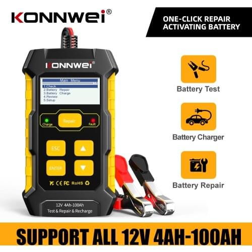 KONNWEI KW510 Car Battery Tester 12V Truck Battery Analyzer Pulse Repair 5A Battery Chargers Lead-acid Battery Repair Tools