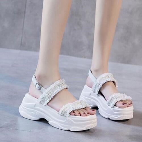 2021 Hot High Heeled Sandals Female Summer new Children Thick Bottom Shoes Wedge with Open Toe Platform Summer Girls Sandals