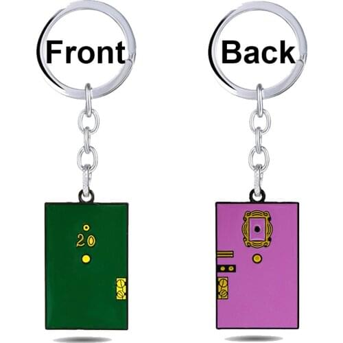 Friends Keychains TV Show Monicas Door Keychain Central Perk Coffee Time Key Chain for Women Men Fans Car Keyring Jewelry