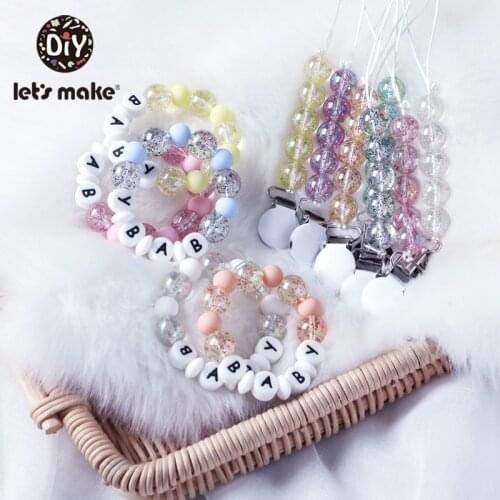Lets Make 1pc/set Baby Pacifier Chain Holder Foer Nipples Beech Baby Rattle Crib Mobiles Stroller Accessories Baby Toys