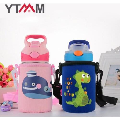 Plastic Water Bottle With Straw Kids Bouncing Mug 480ml Creative Watercup Buy 2 Pcs Send Cute Cartoon Cup Cover Freely