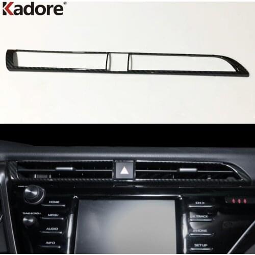 For Toyota Camry 2018 2019 2020 Carbon Fiber Dashboard Air Conditioner AC Outlet Vent Cover Trim Car Interior Accessories LHD