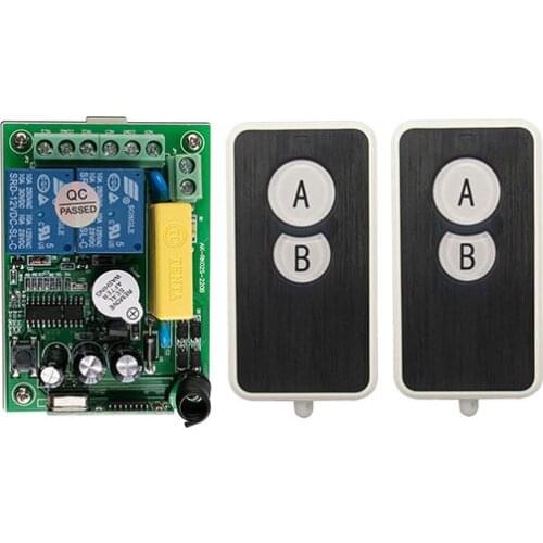 Hot Sales AC220 2CH 10A RF Wireless Remote Control Switch System 2 transmitter and 1 receiver universal gate remote control