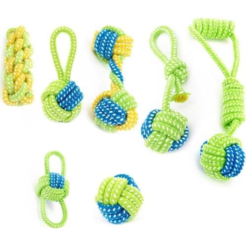 Caes Brinquedos Dog Rope Toy Knot Puppy Chew Teething Toys Teeth Cleaning Pet Palying Ball For Small Dogs 20S2