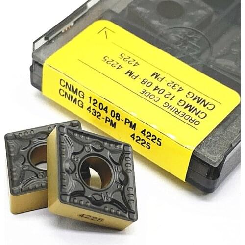10PCS CNMG120408/CNMG120404 PM 4225 external turning tool 100% carbide insert CNC cutting tool Turning Inserts