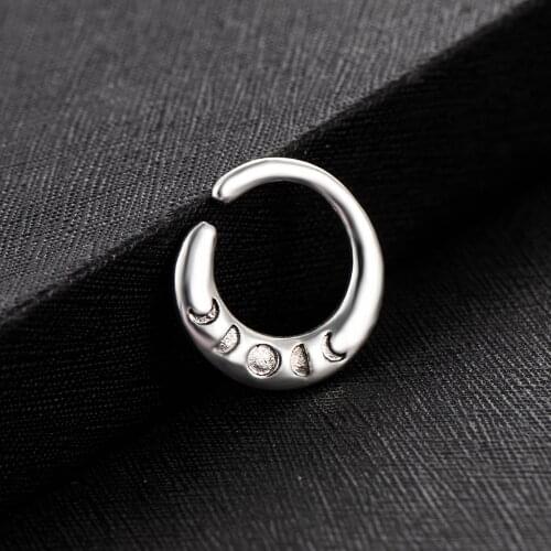 Clips Earrings Fake Nose Ring Hoop Ear Septum Rings Stainless Steel Nose No Piercing Fake Piercing Pircing Jewelry