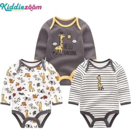 Girls Clothes Newborn Unicorn Baby Boy Clothes Bodysuit Cotton Baby Girl Clothes 0-12M Girls Baby Sets BabyWear Jumpsuits 3Pcs