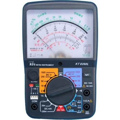 KT8260L high sensitivity Analog Multimeter with backlight function, patented